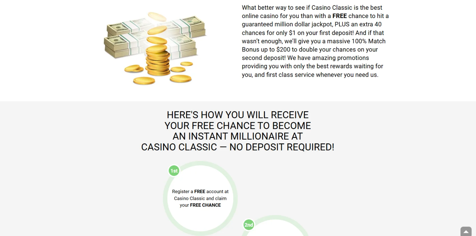 classic casino $1 deposit