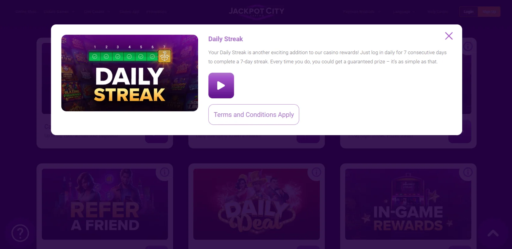 jackpot city voucher code for existing players