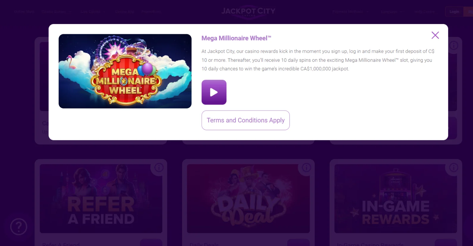 jackpot city voucher code