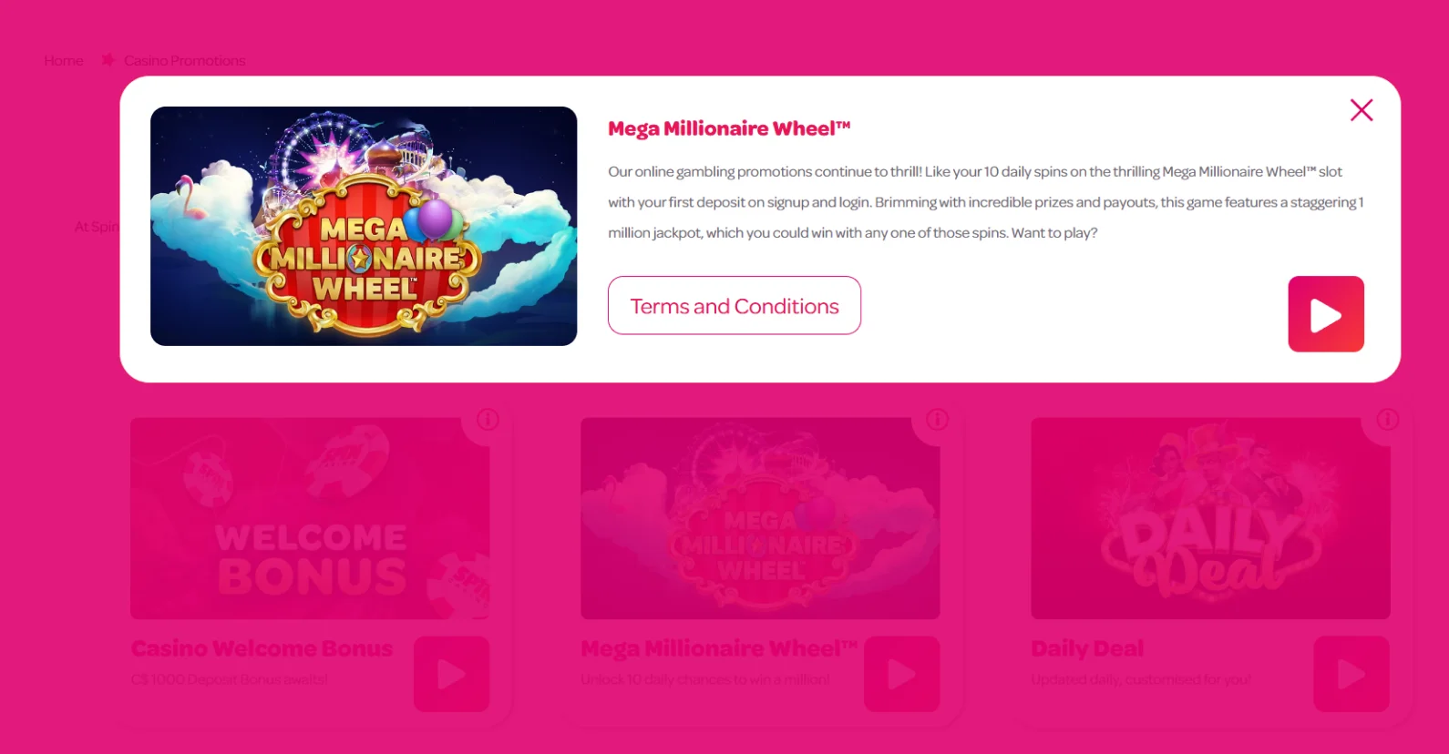 spin casino voucher code