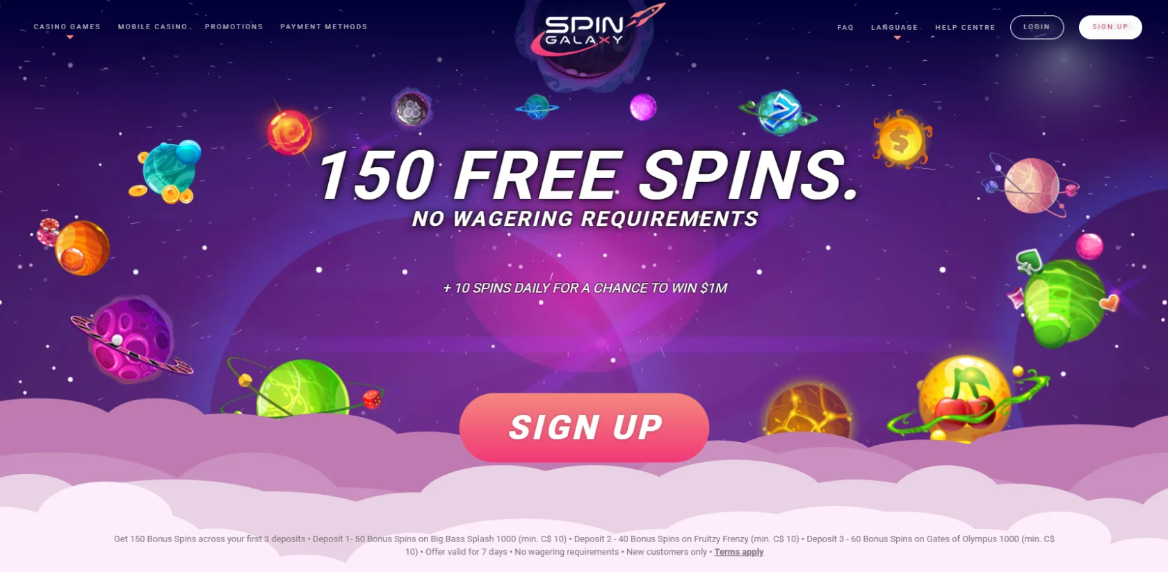 spin galaxy $1 deposit