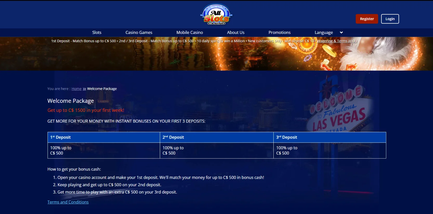 AllSlots Casino Welcome Bonus