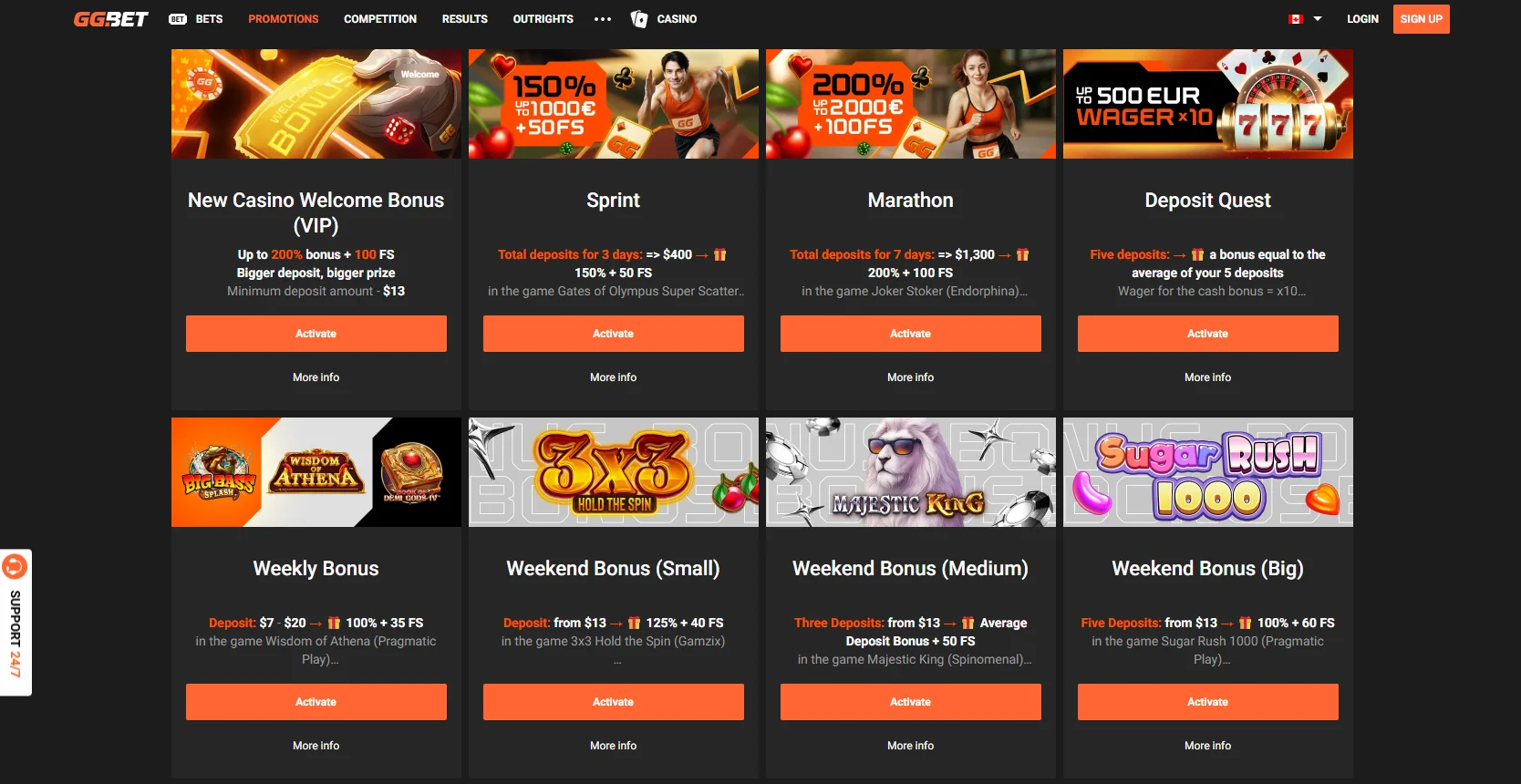 GG.BET Casino Bonuses