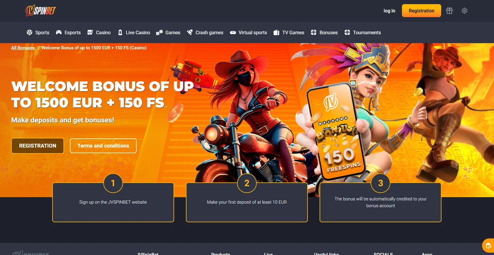 JVSpin Casino Welcome Bonus