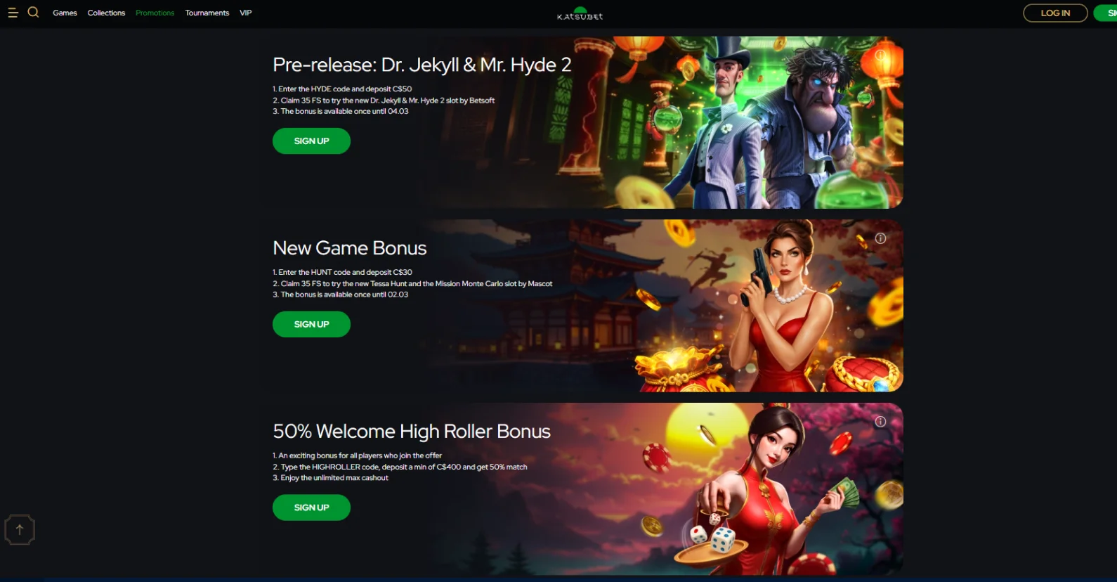 Katsubet Casino Bonuses