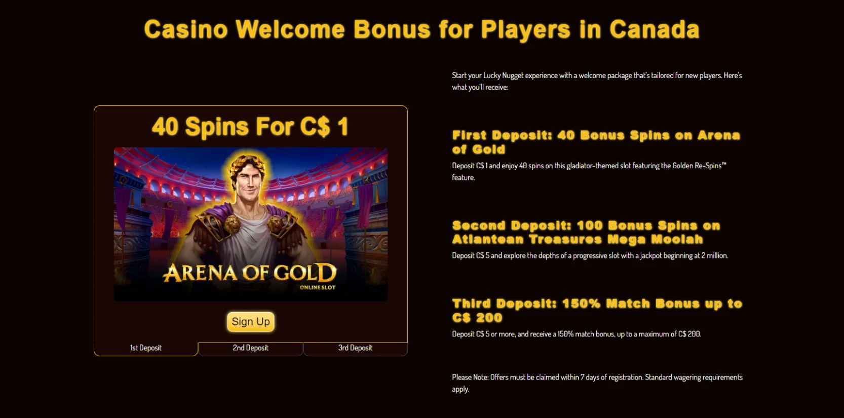 Lucky Nugger Casino Welcome Bonus