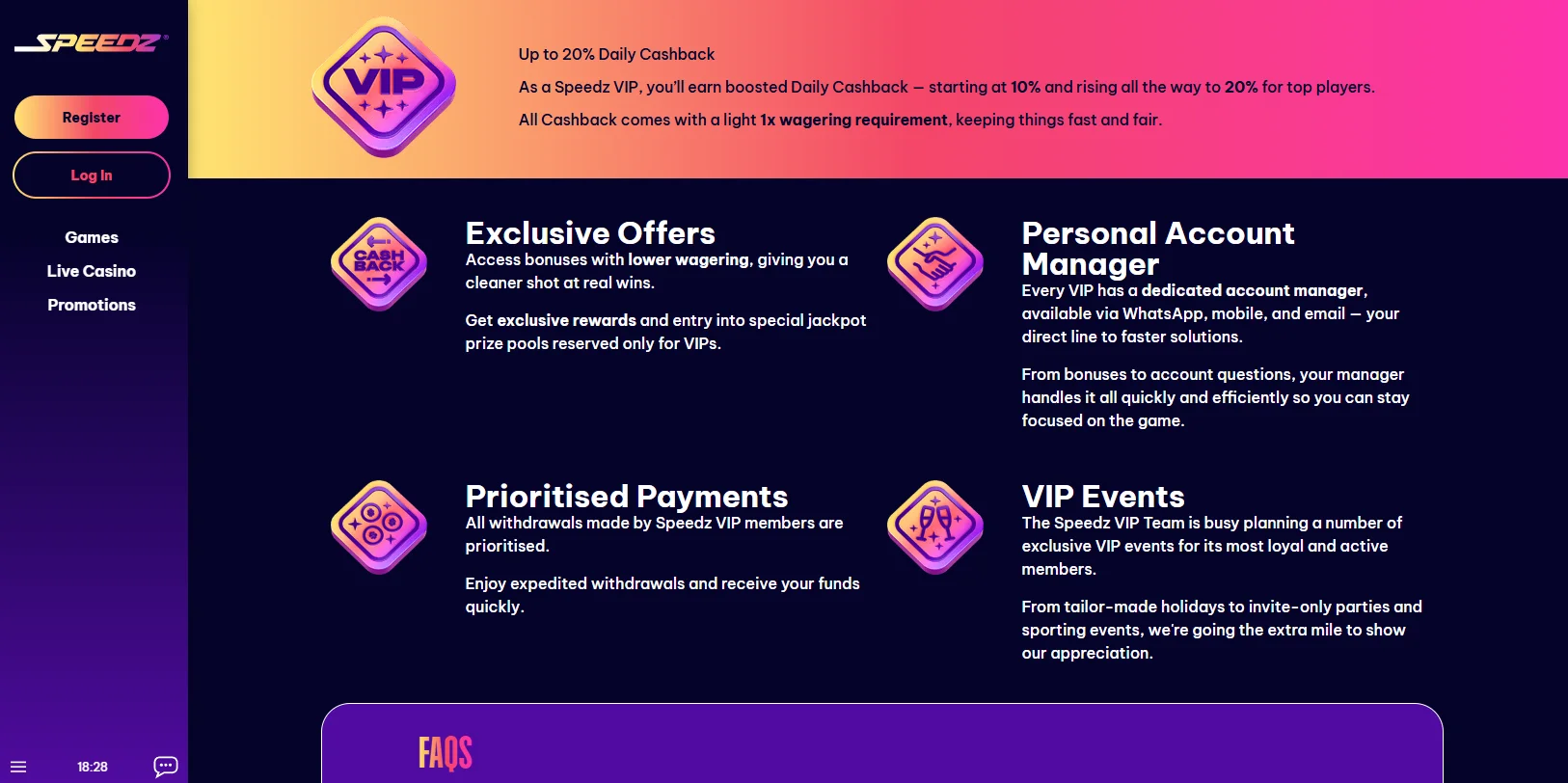 Speedz Casino VIP