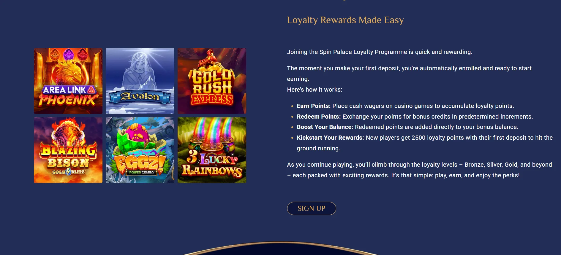 Spin Palace Loyalty Program