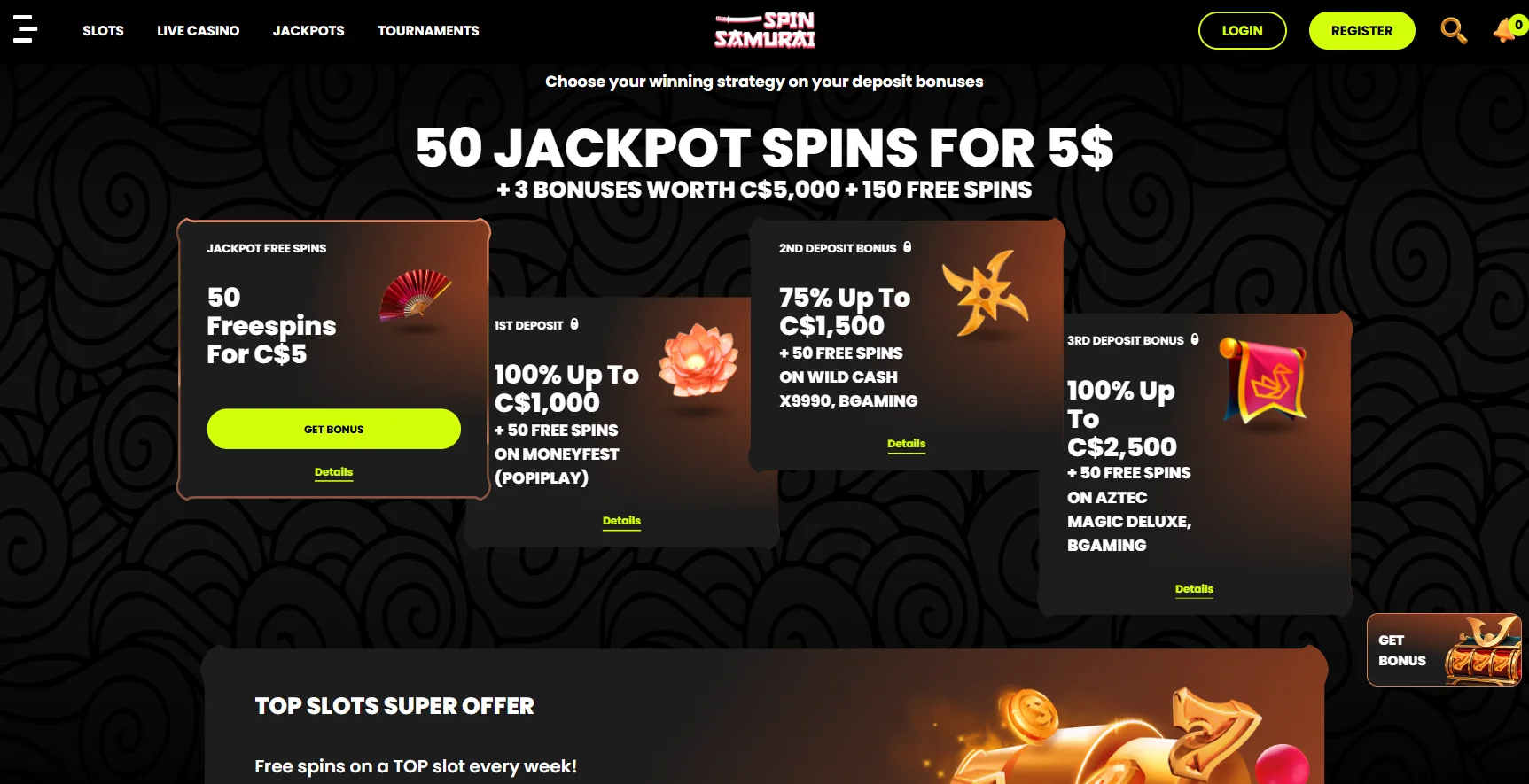 Spin Samurai Casino Welcome Bonus