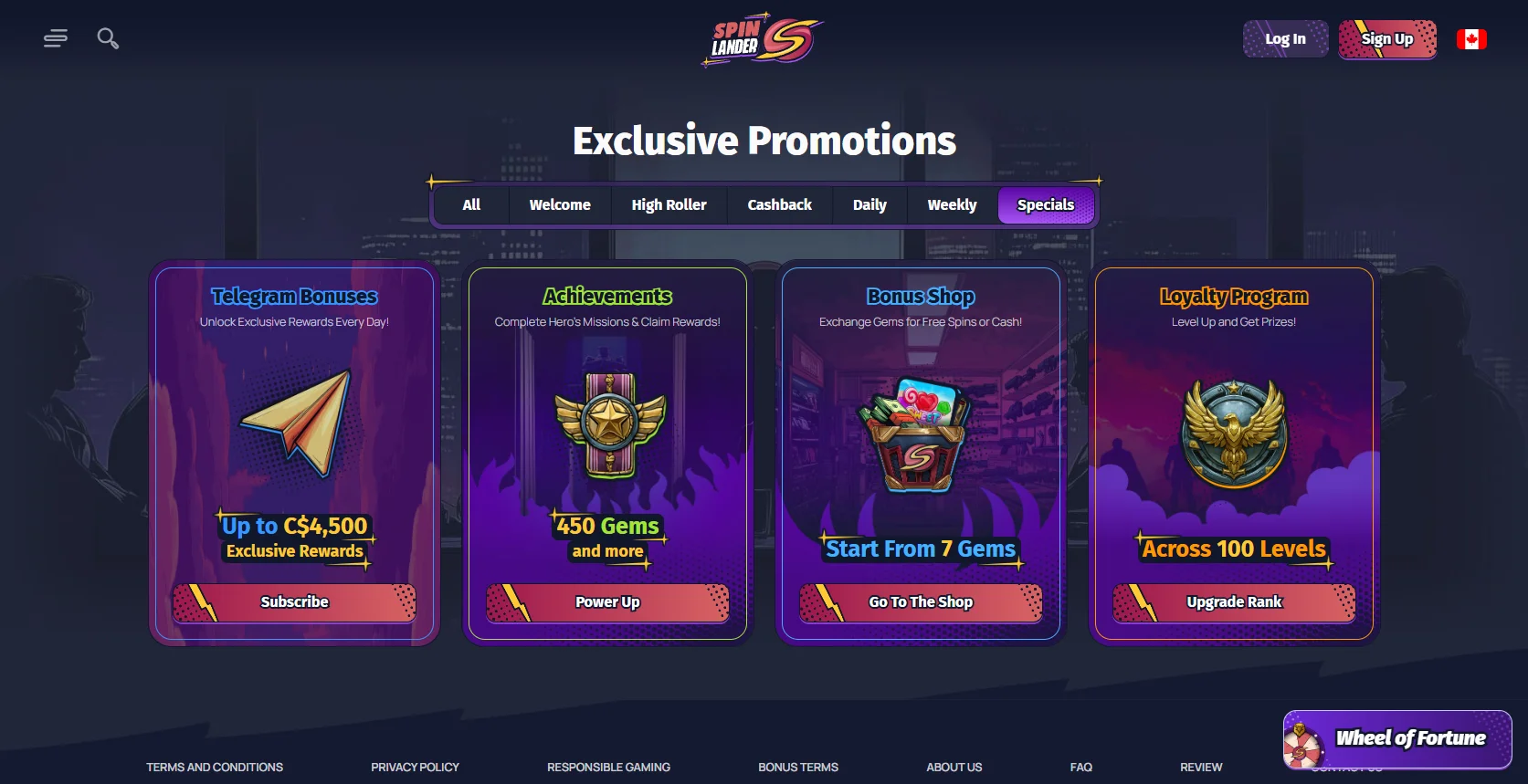 SpinLander Casino Bonuses for Existing Players