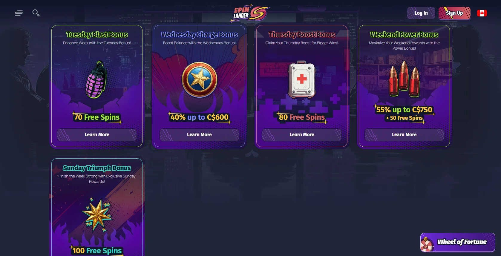 SpinLander Casino Reload Bonuses