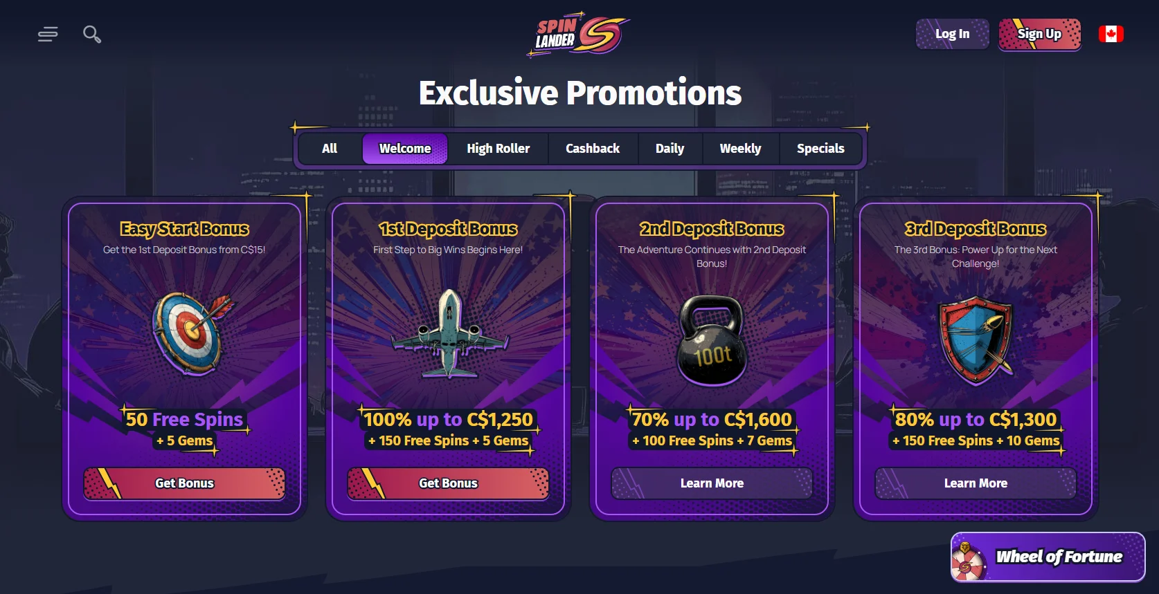 SpinLander Casino Welcome Bonus