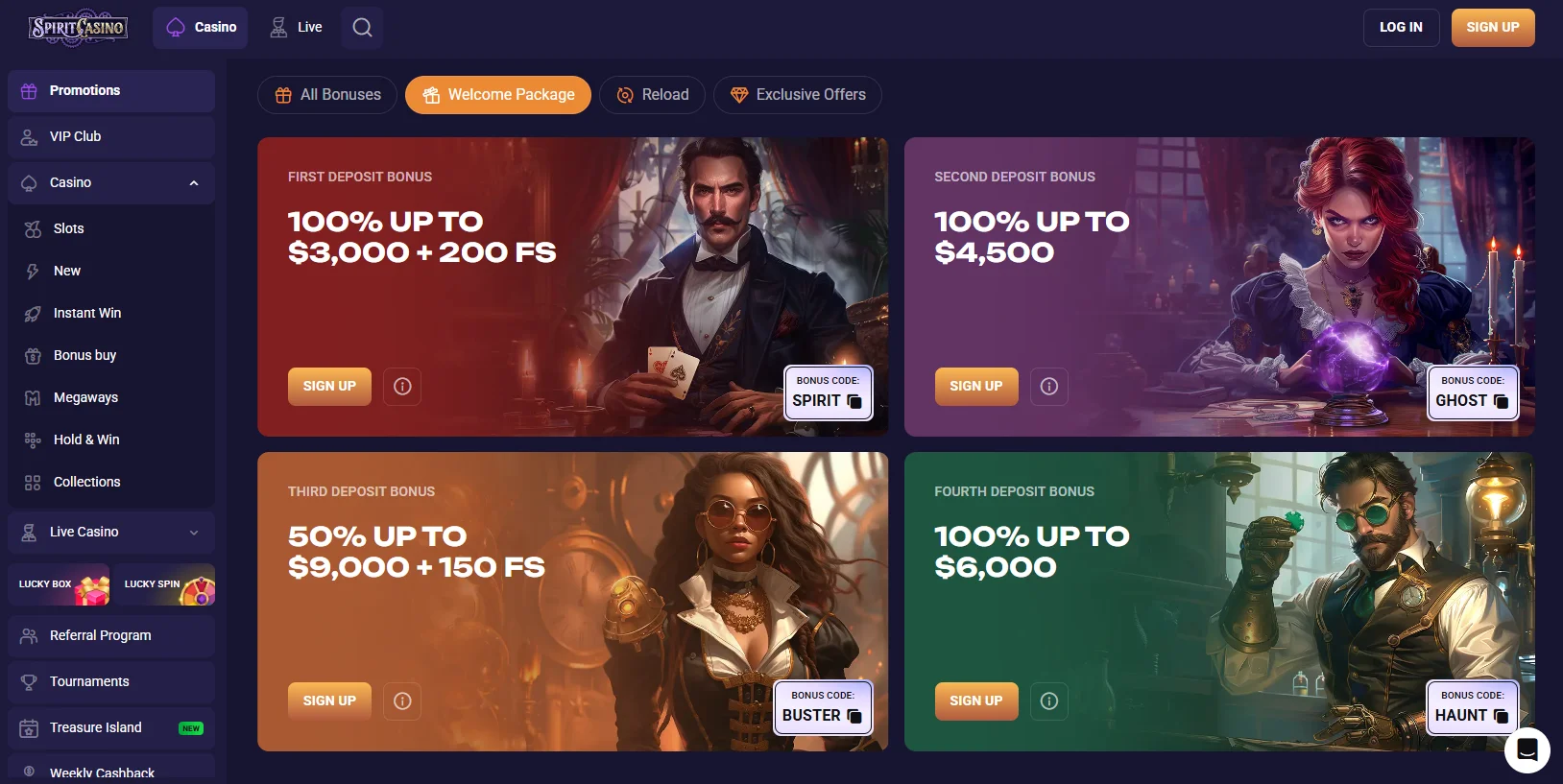 Spirit Casino Welcome Bonus
