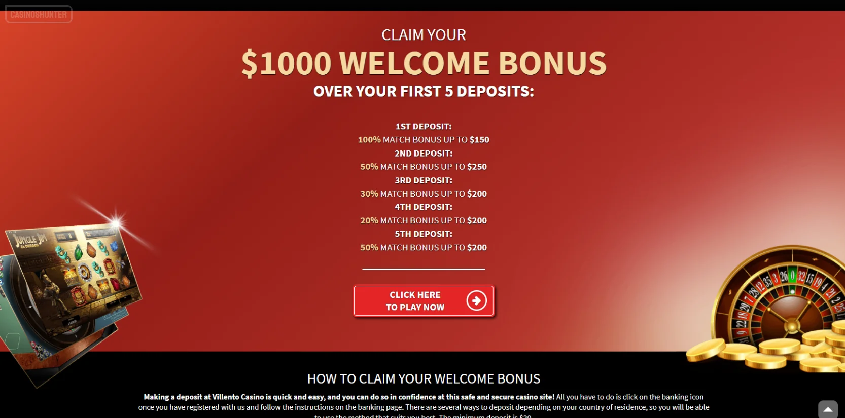 Villento Casino Welcome Bonus