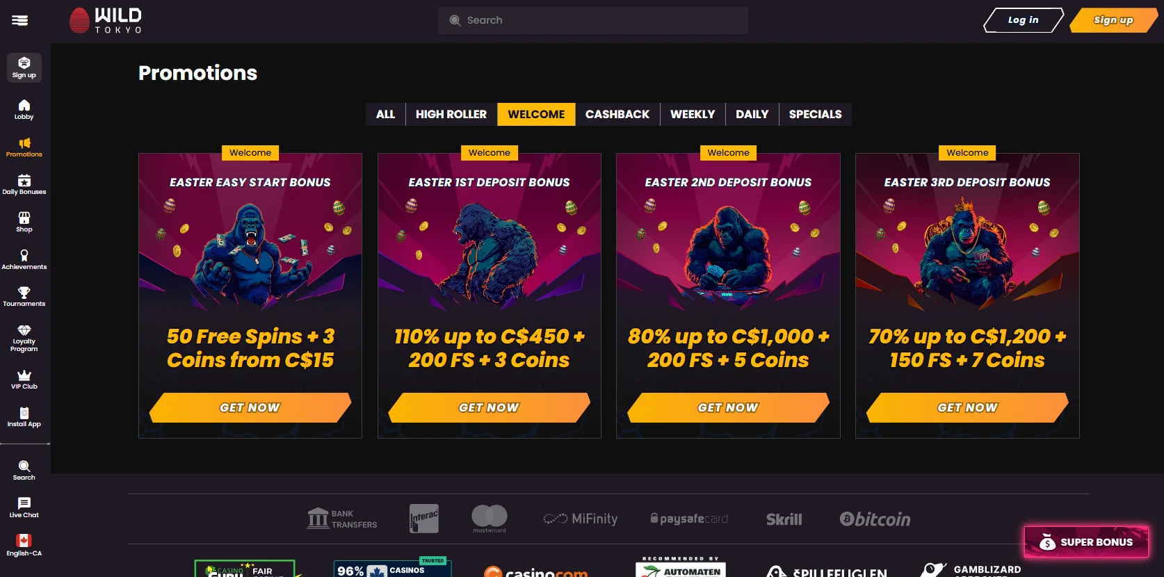 Wild Tokyo Casino Welcome Bonuses