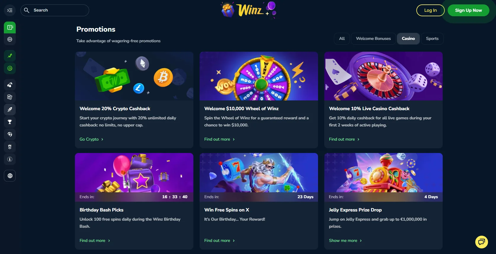 Winz Casino Bonuses